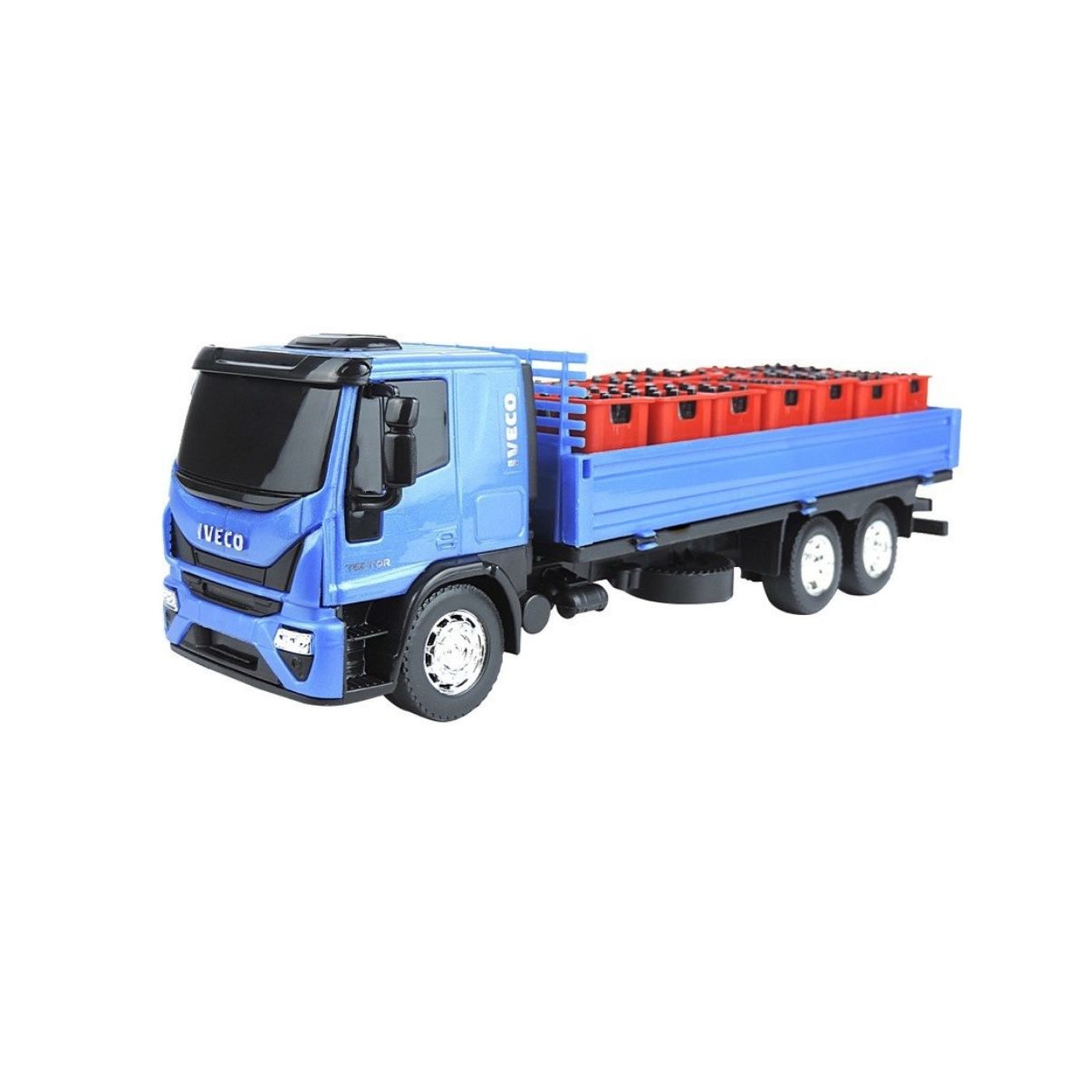 Brinquedo Caminhão De Bebidas Iveco Dropside Azul - Usual Brinquedo Caminhão De Bebidas Iveco Dropside Azul - Usual